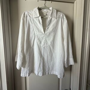 H&M White Women's Top Linen Large
